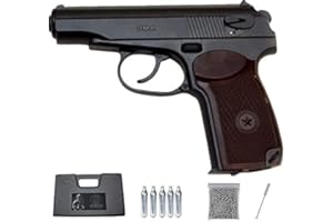 PM49 Borner Pack Pistola de balines (perdigones Bolas de Acero BB's). Arma de Aire comprimido CO2 4,5mm. Tipo Makarov PM (Full Metal). Potencia: 2.87 Julios.