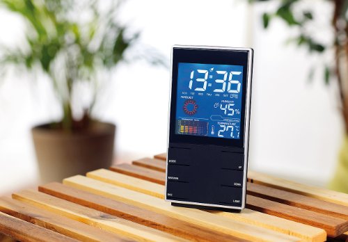 infactory Portable Design-Wetterstation mit Wettervorhersage & Wecker - 2