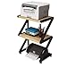 Produktbild Laptopständer DD 3-stufiges Lagerregal, Beistelltisch, Schreibtischablage, Mehrschicht-Bodenregaldruck The Rack, Snack-Tisch -Werkbank (Farbe : Black-No backplane, größe : 50x73cm)