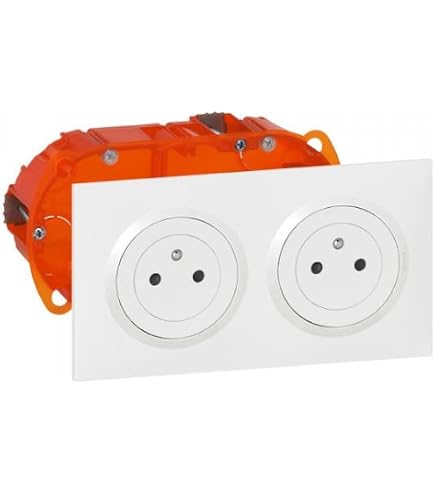 Plaque Verticale Legrand SAGANE 85001 – 2 Postes – Blanc Opalis – Neuf Emballé – Pour électricité