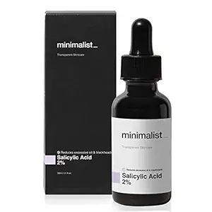 Minimalist 2% Salicylic Acid Serum For Acne, Blackheads & Open Pores | Reduces Excess Oil & Bumpy Texture | BHA Based Exfoliant for Acne Prone or Oily Skin | 30ml