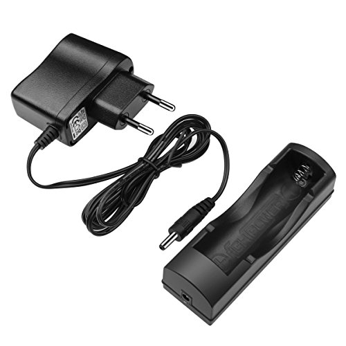 LE Akku-Ladegerät Netzadapter Trafo Stromversorgung für wiederaufladbare LED Taschenlampe, 100-240 VAC zu 4.2V Transformator, 4.2V 0.5A Batterieladung, 1,2 m Kabel, Europäischer Netzstecker