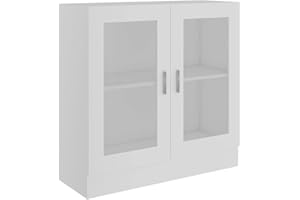 vidaXL Armadietto con Vetrina Bianco 82,5x30,5x80 cm Legno Multistrato