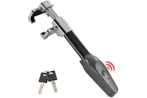 Yamvisa Steering Wheel Lock with Alarm, Wheel Spoke Width ≤2.75in, Anti-Theft Car Security Lock with 130dB Super Loud Siren Retractable Spoke Locks Only Fit for Cars with Circular Steering Wheels