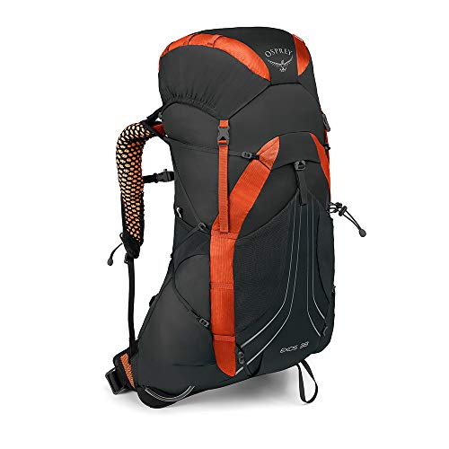 Osprey Exos 38 Men's Lightweight Hiking Pack - Blaze Black (MD)