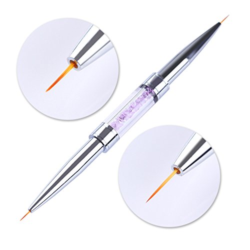 Born Pretty Double-ended Nail Art Liner Brush Ultra-thin Line Drawing Pen Rhinestone Nail Art Manicure Tool
