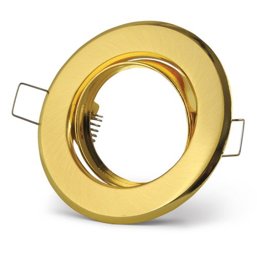 Preisvergleich Produktbild 10x Einbaustrahler Einbaurahmen "Gold Gebürstet", schwenkbar