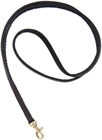 Logan Whistles Soft Slimline Italian Leather Lanyard with Brass Clip, Black