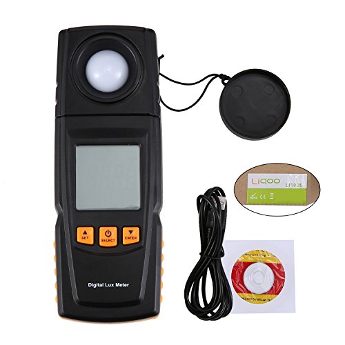 Preisvergleich Produktbild Liqoo® Digital Luxmeter Lichtmesser Beleuchtungsmessgerät Helligkeitsmesser Messgerät 0Lux -200,000Lux / 0Fc-185,806Fc hohe Präzision, schnelle Reaktion, mit CD Software