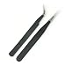 Produktbild SODIAL(R) Nagel Kunst Strass Wimpern Verlaengerung Gerade & gebogene Pinzette Werkzeug Set-Schwarz