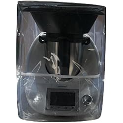 Ma Belle Housse - Housse De Protection Pour Thermomix TM6/Tm5/Tm31 Transparent Avec Varoma Biais Blanc
