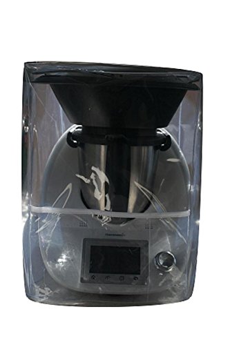 Ma Belle Housse - Housse De Protection Pour Thermomix TM6/Tm5/Tm31 Transparent Avec Varoma Biais Blanc