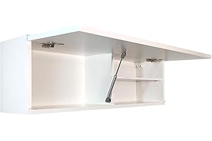 Milionmeblicom Mobilietto Pensile da Bagno Laura Salvaspazio Mobile da Parete Sospeso Armadietto Pieghevole con Apertura Telescopica Mobilietti con Ripiano, Bianco Lucido, 30 x 90 x 23 cm