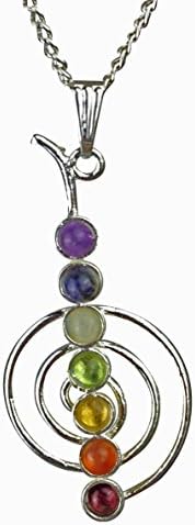 ChoKo Reiki Silver Plated Pendant with Real Gemstones