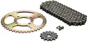 Uno Minda CH-2013 Quadra Rivet Chain & Alloy Steel Hardened Sprockets Chain & Sprocket Kit - R428 SIZE-102L / 14T / 41T(4H) for TVS Centra New