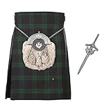 Budget 5 Yard Kilt mit Gratis Passende Kilt Stecker - Größen 30-44 - Schwarze Armbanduhr - Schwarze Armbanduhr, 32 Inches