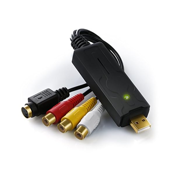 Aplic - USB Audio Video Grabber - Neue Software Windows 10 fähig - VHS - Videoadapter zur Bearbeitung Nachbearbeitung vergoldete Kontakte