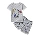 Produktbild Jungenkleidung Set, Sonnena 2pcs Baby Kleikind Junge Kurzarm Karikatur Bagger Print T-Shirt Blusen Tops +LKW Drucken Kurzhosen Shorts Outfit Set Mode Sommerkleidung Strandkleidung (4Y, Dunkelgrau)