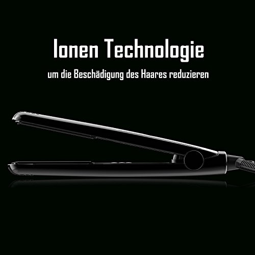 Auxent Haarglätter Ionen Glätteisen mit Hochwertiger Keramikbeschichtung für Schonendes Haarstyling, Schwarz - 8