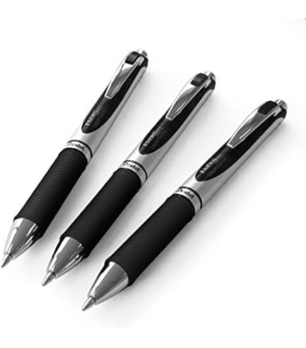 Pentel EnerGel XM BL77 Gelschreiber 0,7 Mm – 3er Pack, Schwarz, 54% Recycelt, Mit Gummiertem Griff