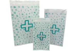 B BALSAT BALSAT | Borse per farmacia e parafarmacia | Sacchetti di carta per il trasporto di medicinali | Riciclabili ed ecologici, bianco, 14+7x27