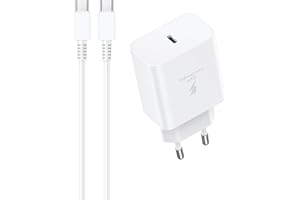 VNOOK 45W Cargador para Samsung Carga Rapida, USB C Cargador con 2M Tipo C Cable Compatible con Samsung Galaxy S25/S24/S23/S22/S21/S20 Ultra Plus Note 20/10/9/A73/A53, Cargado Movil Rapido Enchufe Cabezal