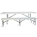 Produktbild Aluminium Campingtisch mit Bänken für Familie. Ein Mehrzwecktisch für Indoor und Outdoor, Bierzeltgarnitur mit Sicherheitsriegel. Klapptisch faltbar mit Griff. Tischset mit Sitzbänken Weiß
