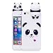 Produktbild iphone se Hülle , iphone 5 Schutzhülle Silikon , iphone 5s Tasche Panda , 3D Weißer Panda Muster Bumper mit Ultra Dünn TPU Weich Silikon Handyhülle und Slow Rising Anti Stress Anti-Stoß Kratzfeste Case Cover für iphone 5 5s se (4.0 Zoll) - Weißer Panda