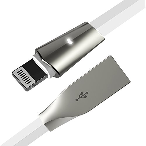 Lightning-Kabel, Aimus 6FT/1.8M PET verwicklungssicheres Kabel aus Zinklegierung 8 poliges Lightning-auf-USB-Kabel mit LED Licht Datensynchronisation & Schnellladekabel für iPhone 6/6 s/6 Plus/6 s Plus, iPhone 5/5 s/5 C/SE, iPad Mini 2 3 4 Air iPod und mehrere andere Geräte