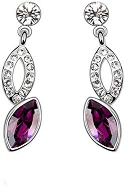 Pietra Flower Women's Alloy Horse Eye Earrings Dark Purple