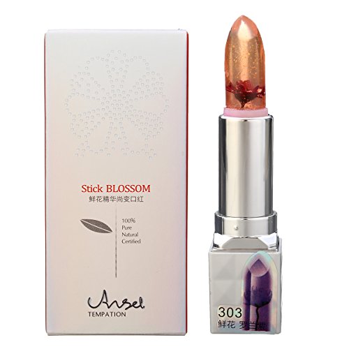 Jelly Lippenstift, LuckyFine Blume Jelly Farbwechsel Lippenstift Farbe Wechselnden Lippenstift Wasserdicht Temperaturwechsel Farbwechsel 8 Farben #03 - 3