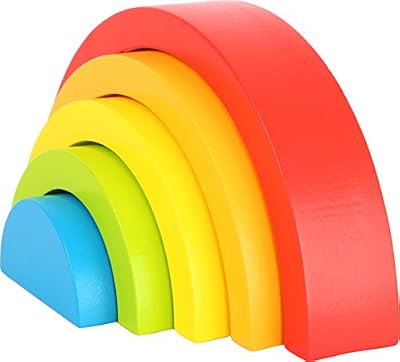 Small Foot- Jouet de motricité pour bébé aux Formes et Couleurs de l'arc-en-Ciel. Idéales Lors de Premiers Mois, Les 5 éléments Offre Une première expérience Manuelle, 10585