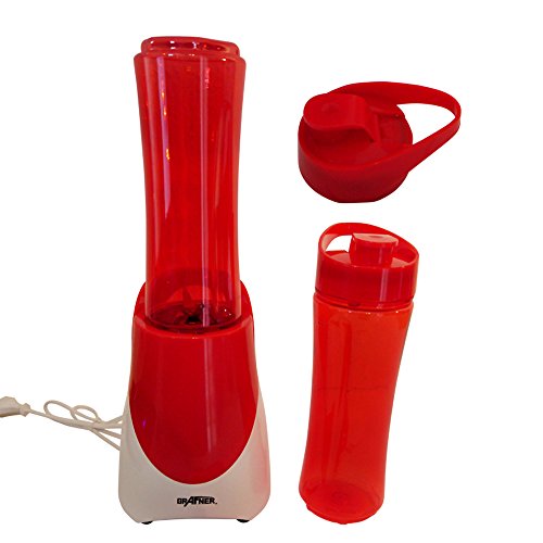 Grafner® Smoothie Maker 300 Watt 2x Becher (je 600 ml) BPA frei Farbwahl Standmixer Mini Mixer Mixer & Go Edelstahlmesser (rot) - 3