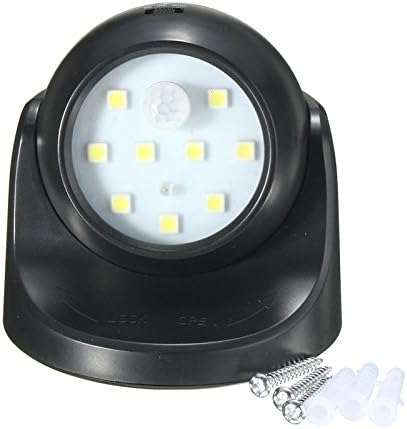 Motion Activated Cordless LED Sensor Light for Indoors and Outdoors (Black)