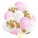Produktbild Never-hu 15pcs 12 Zoll Schöne Latex-Einhorn-Ballons Party-Deko-Set: 5 weiße Einhornballone mit 5 rosa Einhornballons mit 5 Roségold-Konfetti-Ballons