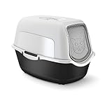 Maison de toilette pour chat noire / blanche