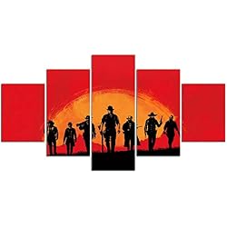 ZNNHERO Cuadro sobre Lienzo 5 Paneles Red Dead Redemption Pictures Painting On Canvas Arte de la Pared Carteles e Impresiones Decoración para el hogar Impresiones en Lienzo