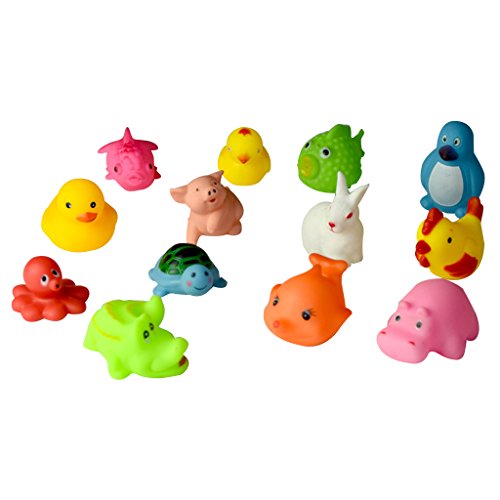Gazechimp 13pcs/Set Baby Wasserspielzeug Badspielzeug Tiere mit Pfeife für Pool Badewanne Badzimmer Badespaß