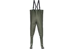 ‎3KAMIDO 3Kamido® Wathose Classic, SCHWARZ und GRÜN Serie 680, Anglerhose Standard, Fischerhose Teichhose Hochwasserhose