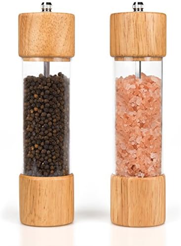 Kitchen & Dining Accessory Wooden Salt or Pepper Grinders Natural Design 1 ps or 2 ps Pack (2 ps)