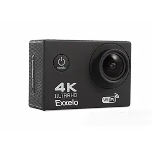 Exxelo (END of The Season Deal Offer 12 Years Warranty) 4K Action Camera Ultra HD 170D Wide Angel Go Waterproof Pro Sports Video 1080 Camera, Dual 2 Inch LCD 16 MP Image Sensor 170 Wide-Angle Lens