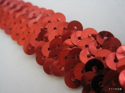 h1036 2 sequin blade for handicraft contractibility type red (red) width 2.0 cm x length 0.5 m rolling