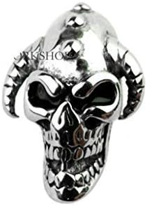 CWS Titanium Stainless Steel Screw Back Alien Skull Mens 3D Taper Stud Earring 1 Piece