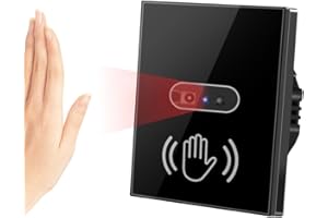 Cerhot EU 230V Interruptor de Luz Infrarrojo Sin Contacto - Requiere Interruptor de Pared de Línea Neutra (UE Negro)