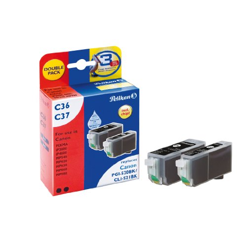Pelikan Druckpatronen PromoPack C36C37 ersetzt Canon PGI-520BK/CLI-521BK, BK PIG/BK - 3