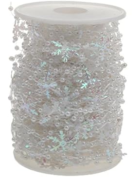 30m Perle Perlenkette Girlande Schneeflocke Perlen-String Braut Hochzeit Handwerk