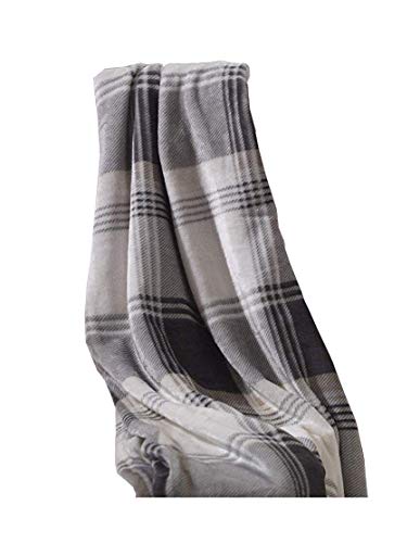 Lancashire Bedding Premium Super Soft Plush Fleece Festive Winter Throw Blanket - Grey Check Tartan Lancashire Bedding Premium Super Soft Plush Fleece Festive Winter Throw Blanket - Grey Check Tartan