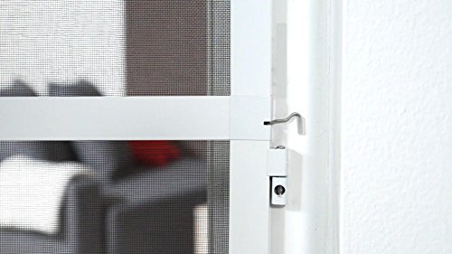 Insektenschutz Tür Master Slim + 100 x 210 cm mit Alurahmen in Weiß, Anthrazit oder Braun und stabilen Eckverbindungen, Fliegengittertür in den Varianten Bausatz, auf Maß zugeschnitten und komplett aufgebaut - 9