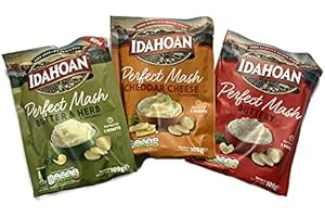 SWEET THINGS Idahoan Perfect Mash Cheddar Cheese Flavour , Buttery Flavour, Butter & Herbs Flavour , 3 Pack Bundle
