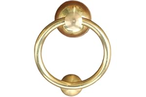 IZHAOGJING Battente Per Porta, Battente Ottone Batacchio for porta in ottone massiccio vintage, maniglia for mobili resistente for l'arredamento della casa, qualità premium, design durevole, stile retrò(80mm gol